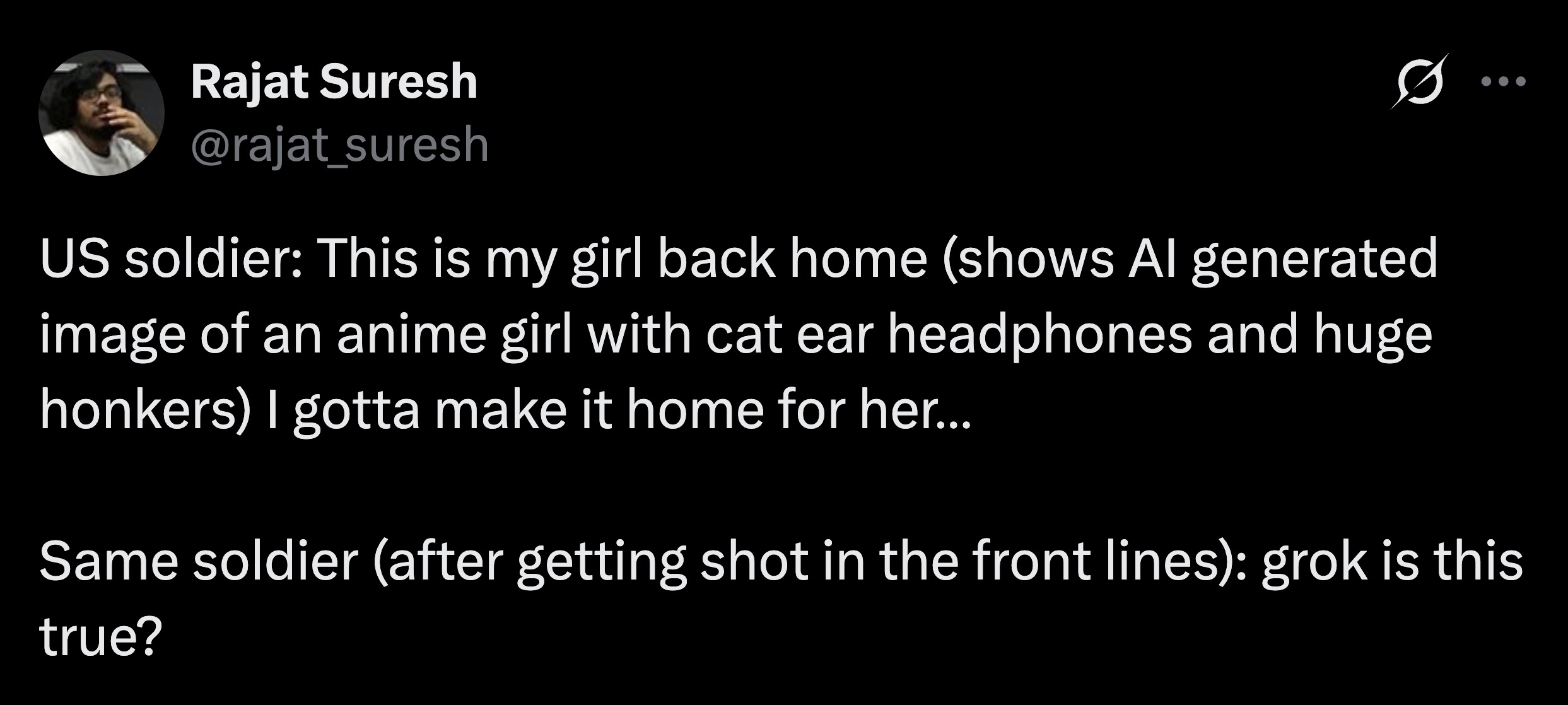 In 10 years we're gonna have some weird war movies. 